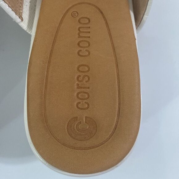 Corso Como CC Faeya croc embossed white square heel double strap sandal size 6 - Picture 10 of 11